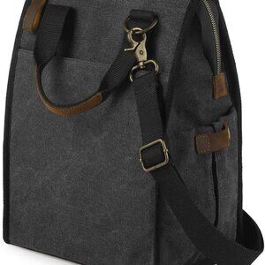 Insulated Canvas Lunch Bag for Women/Men-9.6 L Reusable Leakproof Lunch Tote Bag